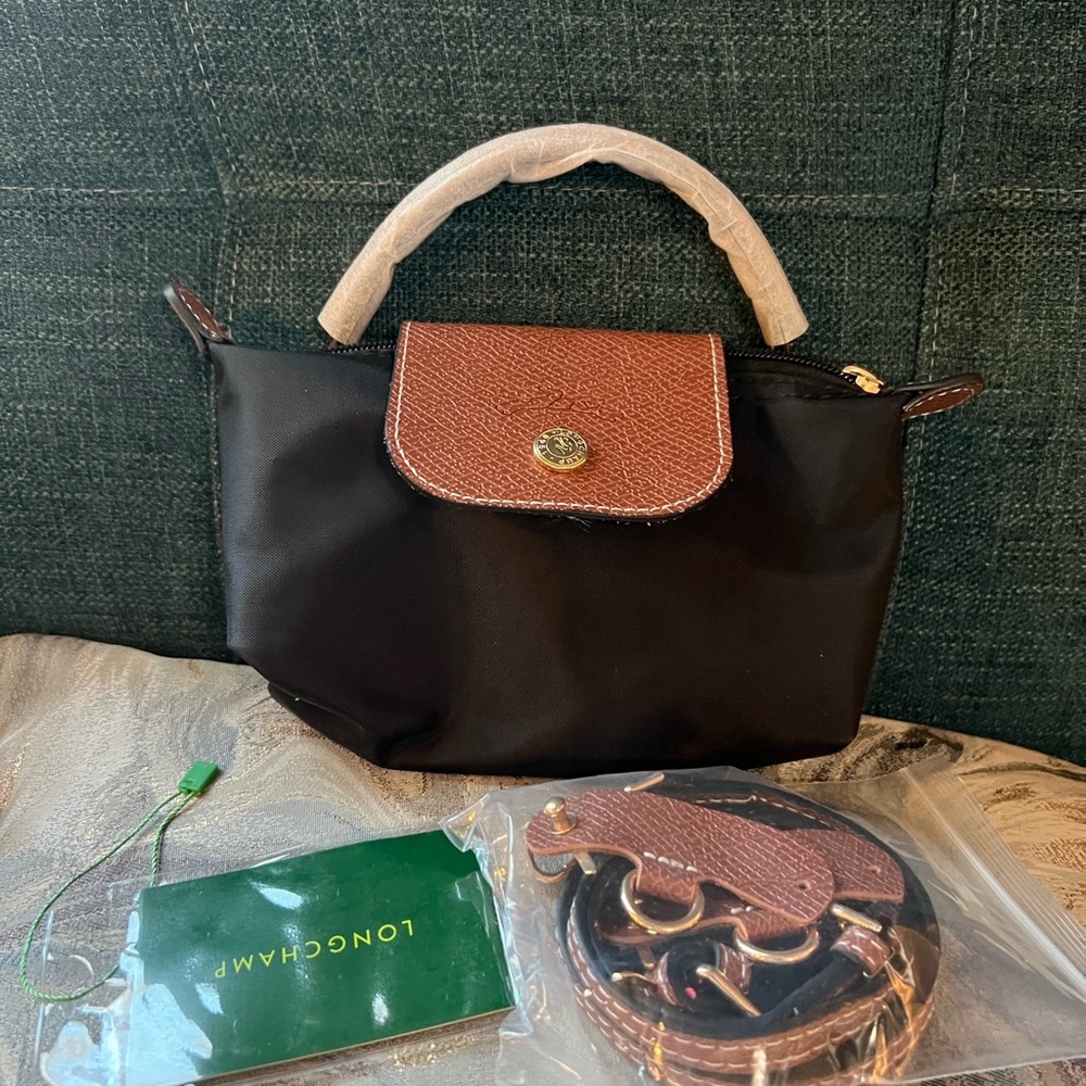 Longchamp Black and Tan mini Bag